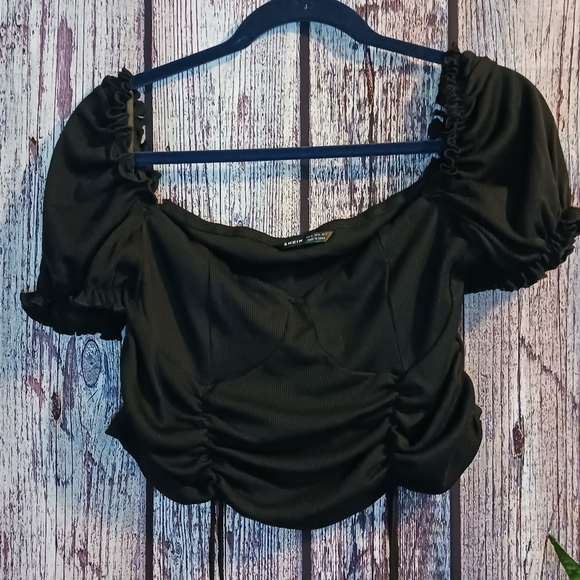Off the shoulder blouse with shirred sides sz xl - Picture 1 of 6